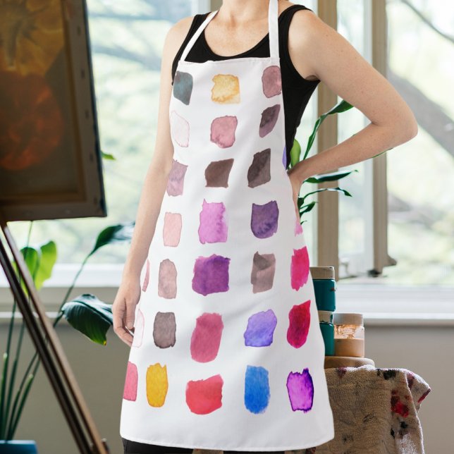 Watercolor Artist Colorful Apron (Creator Uploaded)