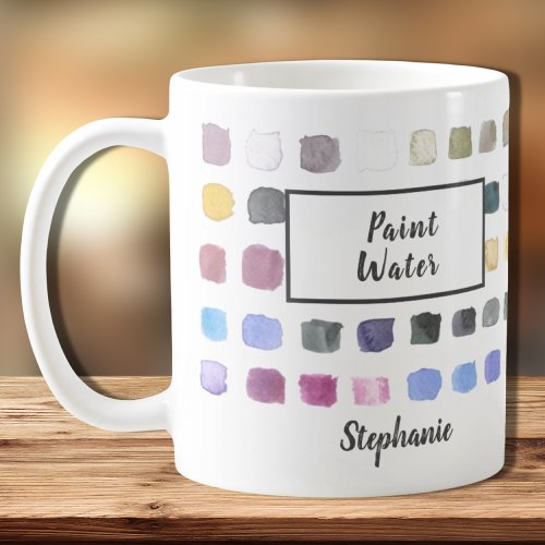 Watercolor Artist Name Monogram Paint Water Coffee Mug