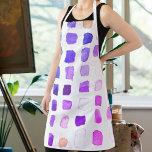 Watercolor Artist Purple Apron<br><div class="desc">This apron is decorated with a pattern of samples of watercolors in purple and pink.
Perfect for an artist or someone who enjoys painting.
As we create our artwork you won't find this exact image from other designers.
Original Watercolor design © Michele Davies.</div>