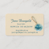Watercolor Artistic  Feather Pen Classic Notary Business Card (Front)