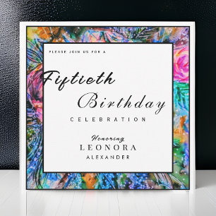 Watercolor Artistic Flowers ANY Birthday Party Invitation