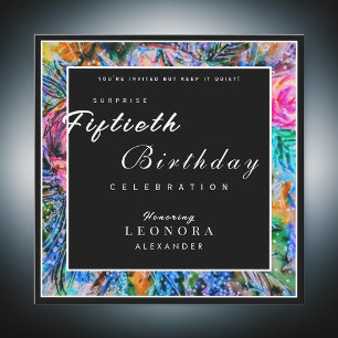 Watercolor Artistic Flowers ANY Surprise Birthday Invitation