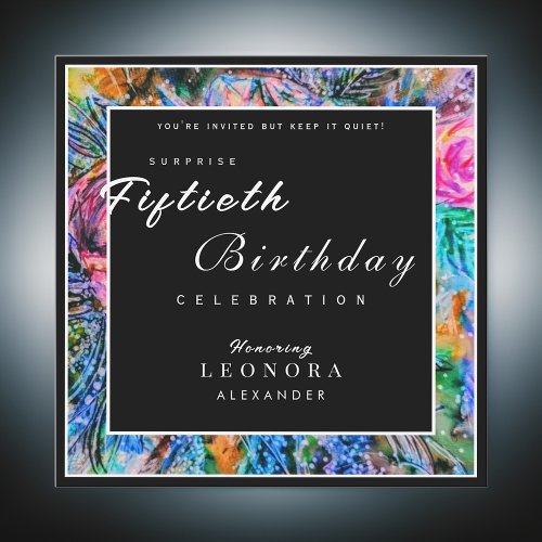 Watercolor Artistic Flowers ANY Surprise Birthday  Invitation