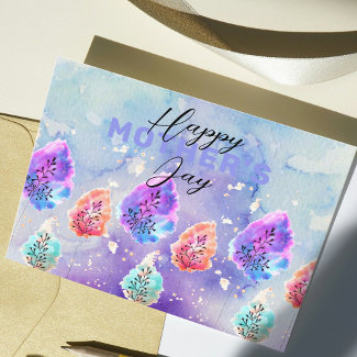Watercolor Artistic Pastel Ink Leaves Mother's Day