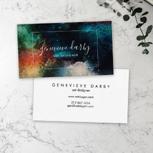 Watercolor Artsy Creative Script Abstract Business Card