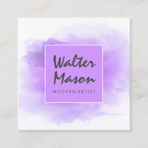 Watercolor Artwork   Ink Splatter Square Business Card