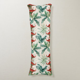 Watercolor Asian Pagoda in Verdant Landscape (2) Body Pillow