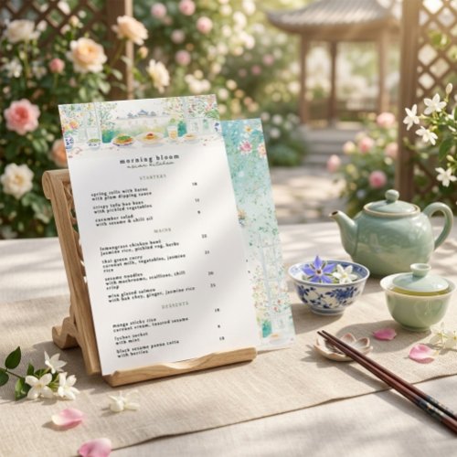 Watercolor Asian Restaurant Menu