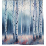 Watercolor Aspen Forest Shower Curtain