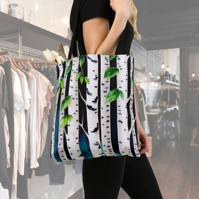 Watercolor Aspen Trees  Tote Bag (Creator Uploaded)