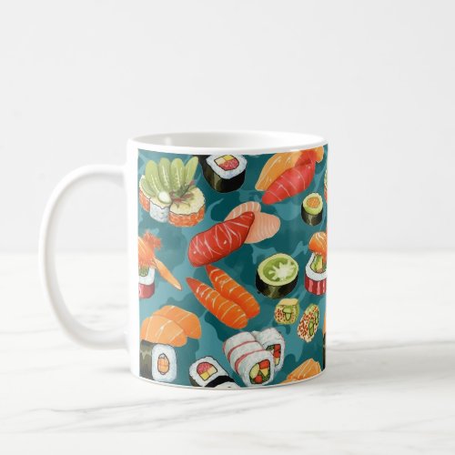 Watercolor Assorted Sushi Pieces  Coffee Mug