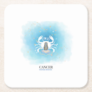 Watercolor Astrology - Cancer Paper Coasters