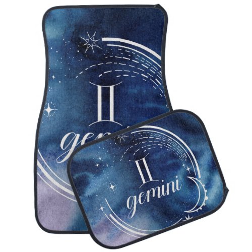 Watercolor Astrology _ Gemini Car Floor Mat