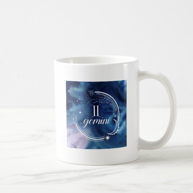 Watercolor Astrology - Gemini Coffee Mug (Right)