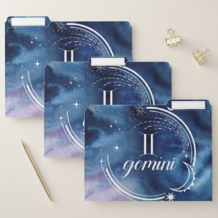 Watercolor Astrology - Gemini File Folder