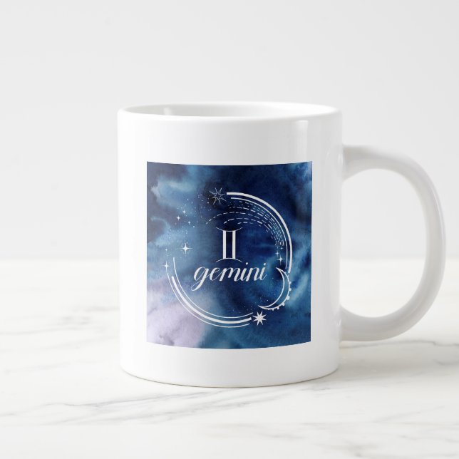 Watercolor Astrology - Gemini Giant Coffee Mug (Right)