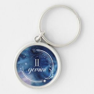Watercolor Astrology - Gemini Keychain