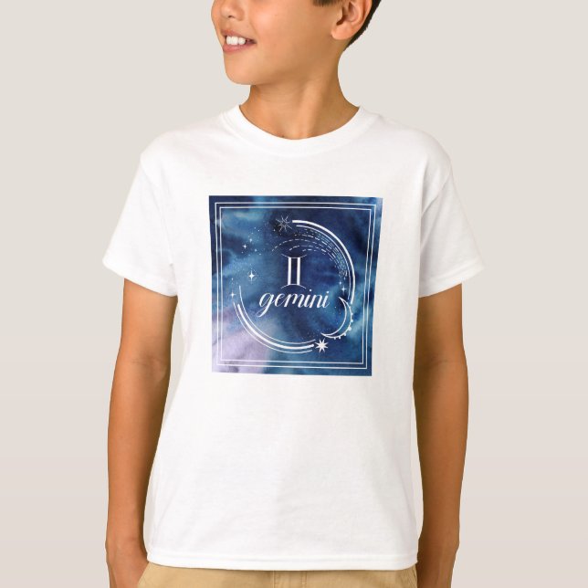 Watercolor Astrology - Gemini T-Shirt (Front)