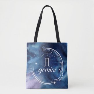 Watercolor Astrology - Gemini Tote Bag