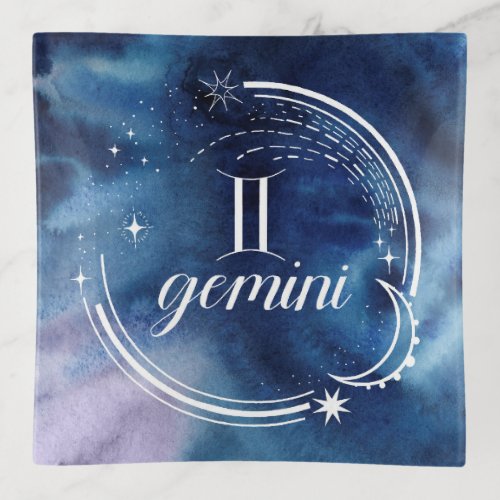 Watercolor Astrology _ Gemini Trinket Tray