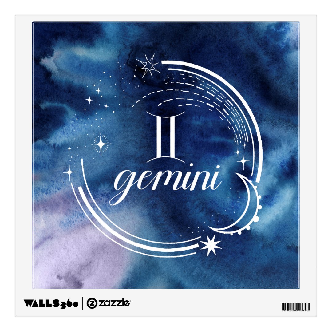 Watercolor Astrology - Gemini Wall Decal | Zazzle