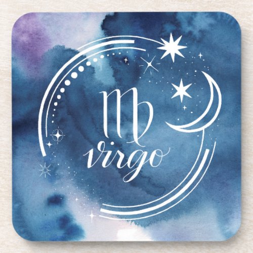 Watercolor Astrology _ Virgo Beverage Coaster