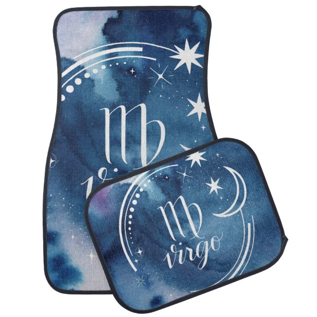 Watercolor Astrology - Virgo Car Floor Mat (Set)