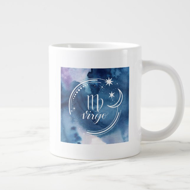 Watercolor Astrology - Virgo Giant Coffee Mug (Right)