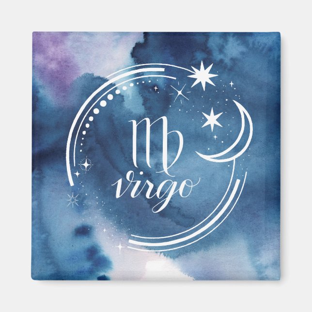 Watercolor Astrology - Virgo Magnet (Front)