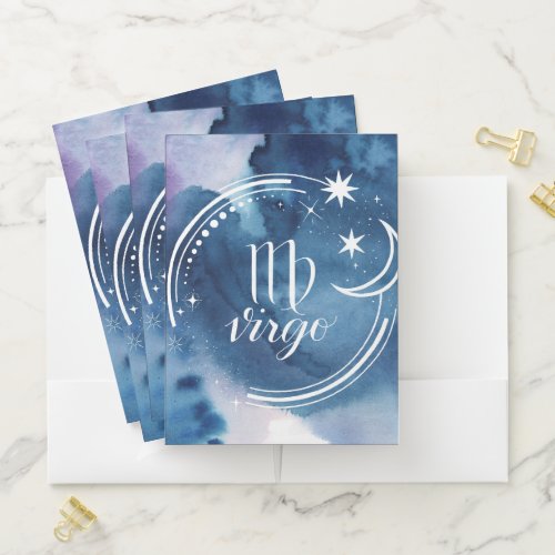 Watercolor Astrology _ Virgo Pocket Folder