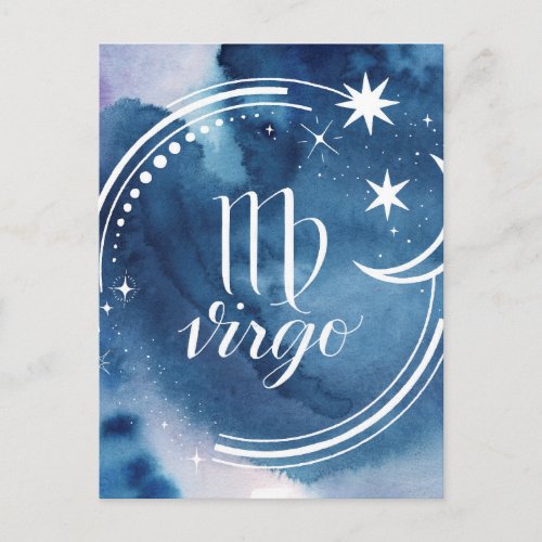 Watercolor Astrology _ Virgo Postcard