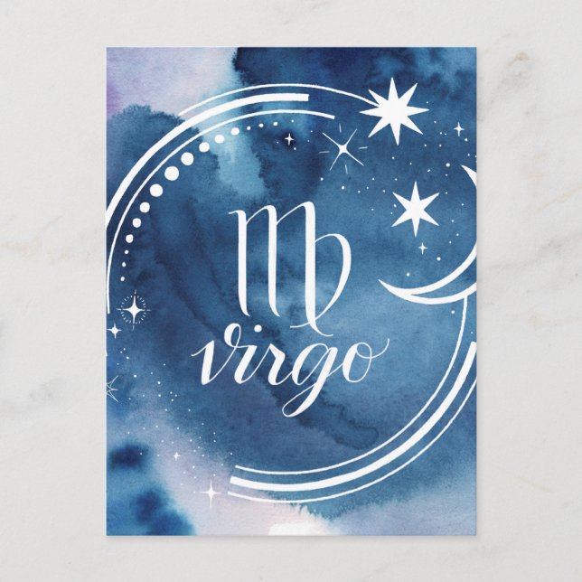 Watercolor Astrology - Virgo Postcard (Front)