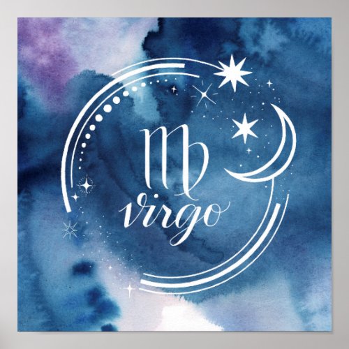 Watercolor Astrology _ Virgo Poster