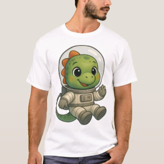 Watercolor Astronaut Dinosaur Cute Space Explore T-Shirt