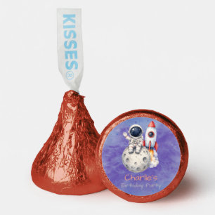 Watercolor Astronaut Space Birthday Party Hershey®'s Kisses®