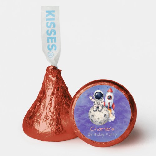 Watercolor Astronaut Space Birthday Party Hershey®'s Kisses®