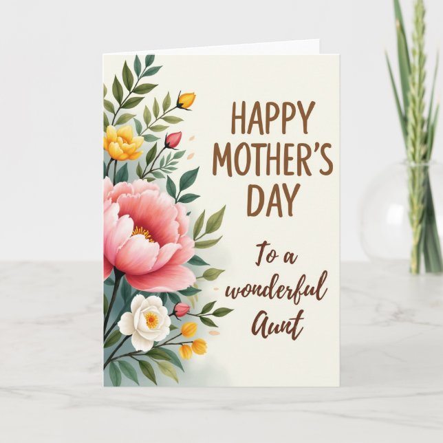 Watercolor Aunts Day Wishes Card (Front)