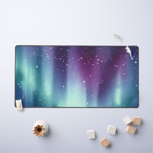 Watercolor aurora desk mat