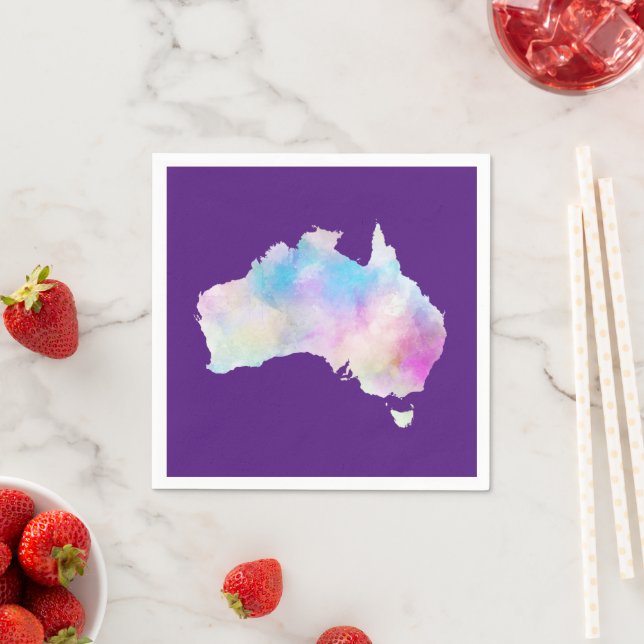 Watercolor Australia  Napkins (Insitu)