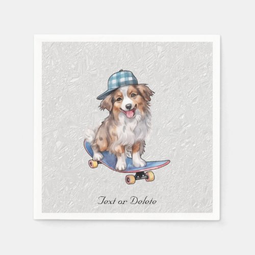 Watercolor Australian Shepherd Napkins