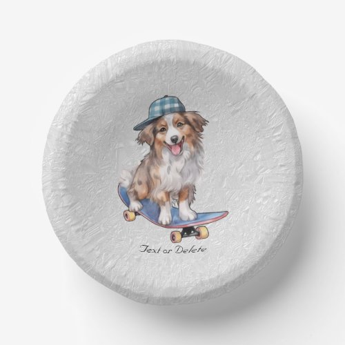 Watercolor Australian Shepherd Paper Bowl