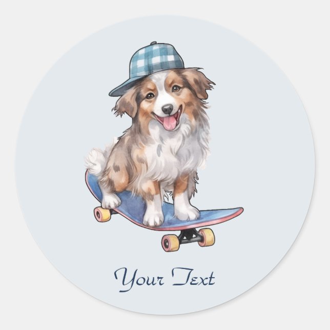 Watercolor Australian Shepherd Sticker (Front)