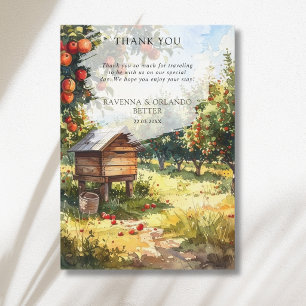 Watercolor Autumn Apple Orchard Thank You Card