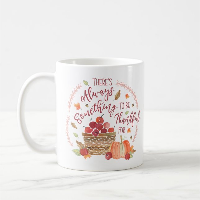 Watercolor Autumn Apples | Thankfulness Mug (Left)