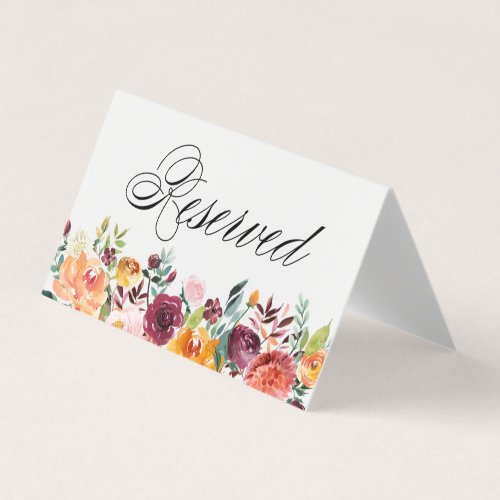Watercolor Autumn Blooms Floral Wedding Reserved