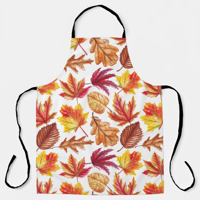 Watercolor autumn botanic, seamless composition. apron (Front)