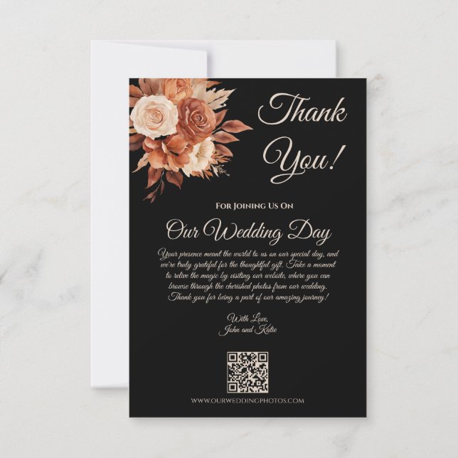 Watercolor Autumn Elegance-Flat Thank You Card (Back)