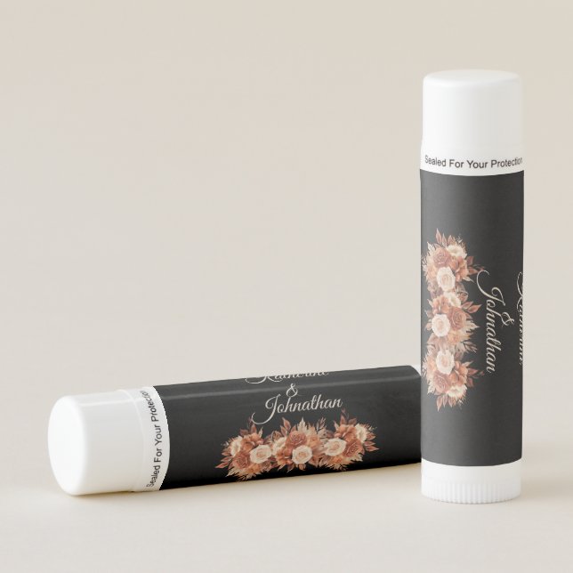 Watercolor Autumn Elegance-Wedding Keepsake- Lip Balm (Front)