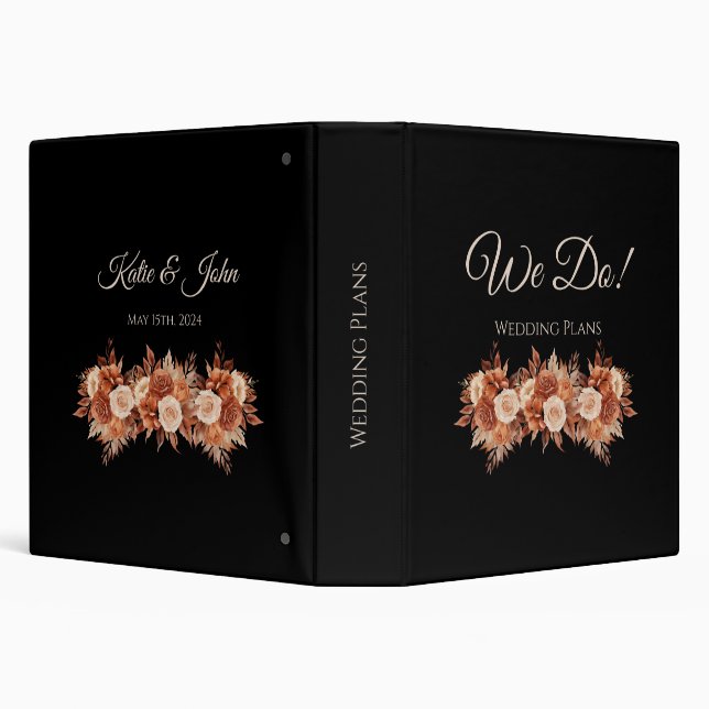 Watercolor Autumn Elegance-Wedding Plans  3 Ring Binder (Background)