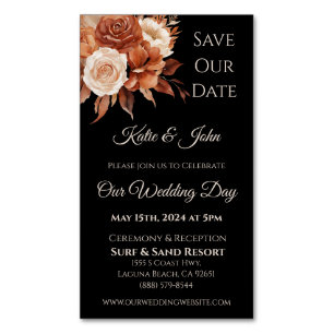 Watercolor Autumn Elegance-Wedding Save the Date- Business Card Magnet